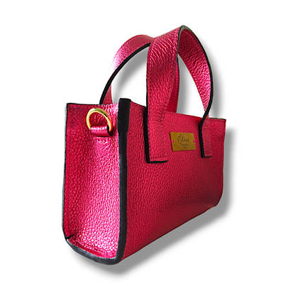 Mini Tote bag | Metallic roze